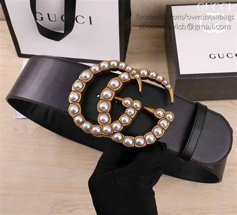 wide gucci belt with pearls replica|gucci pearl belt small.